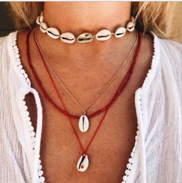 Gold Plated Chain Seashell Pendant A013